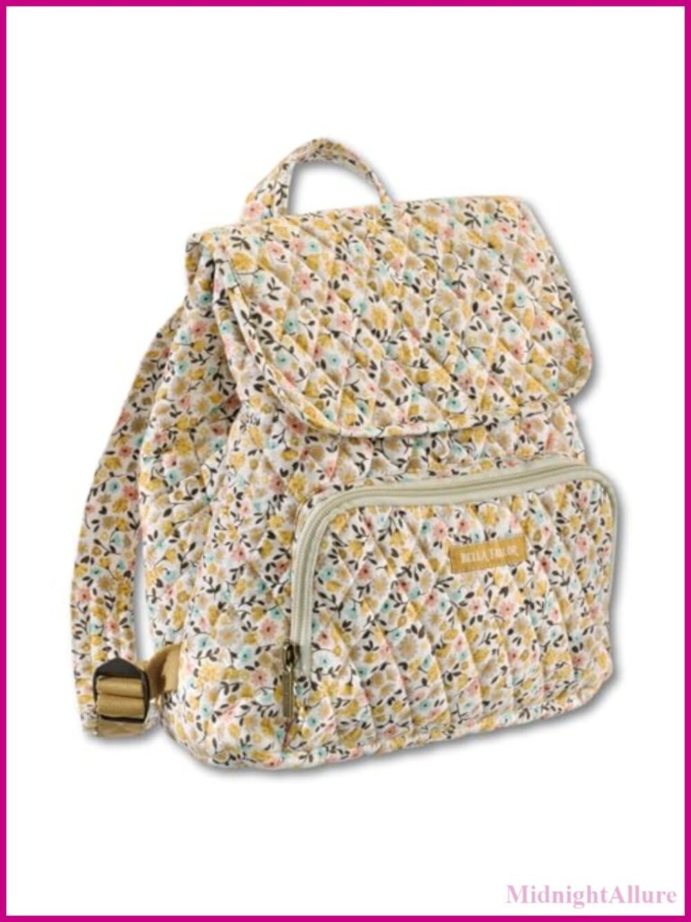 Quilted Mini Backpack Purse Cotton Floral Hands-Free Everyday Bag
